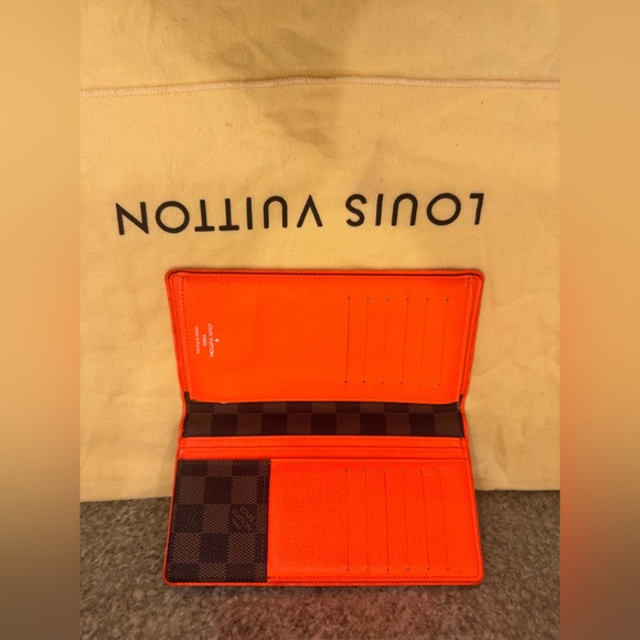 Louis Vuitton Vibrant Orange and Dark Brown Wallet